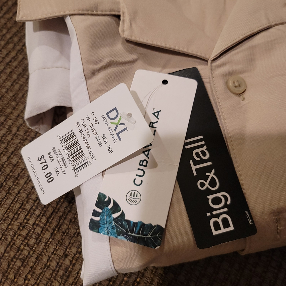 Cubavera Beige Button-Up Shirt